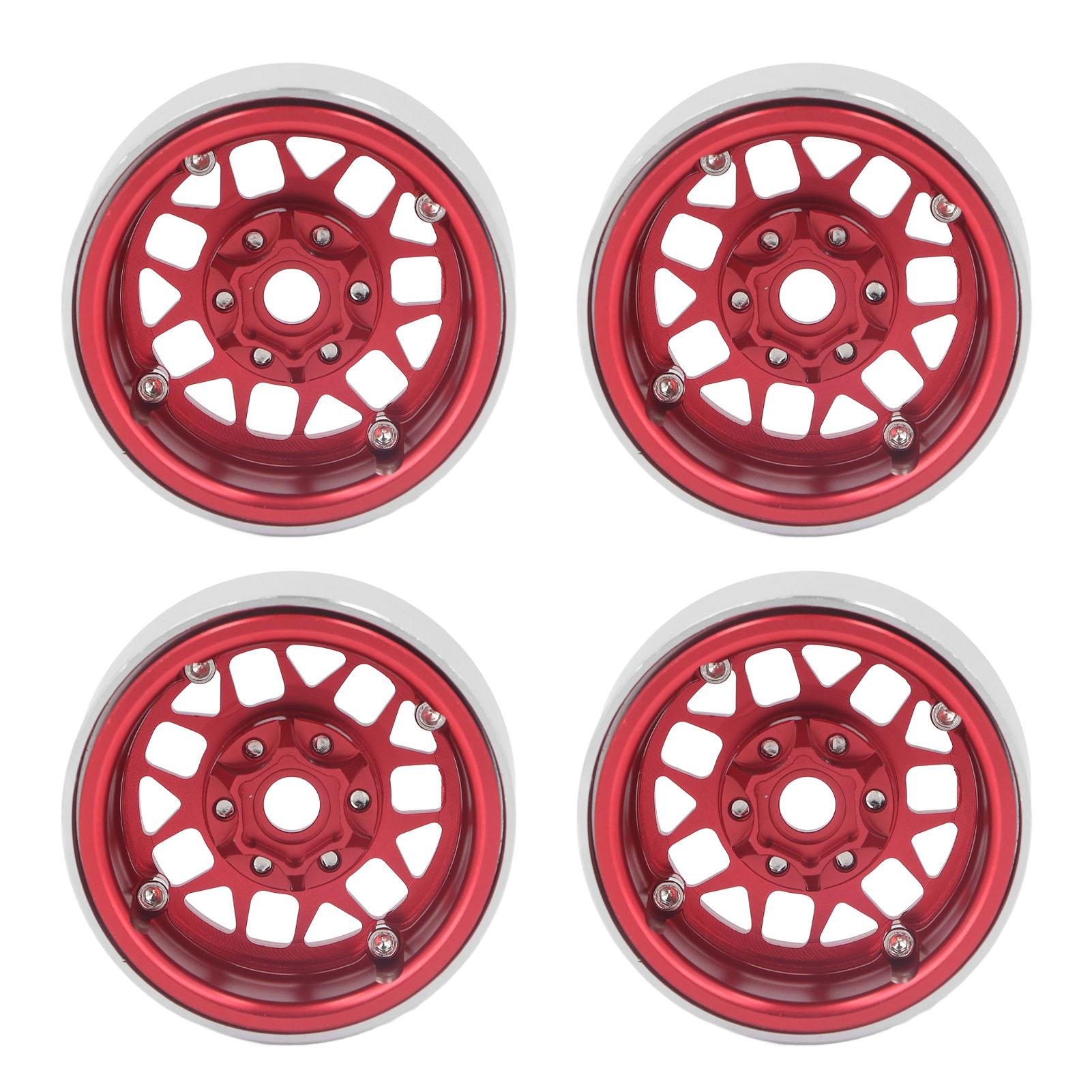 

4pcs 1.9 Inch RC Beadlock Rims Aluminum Alloy Wheel Hubs for Axial SCX10 90046 AXI 03007 110 RC червоний
