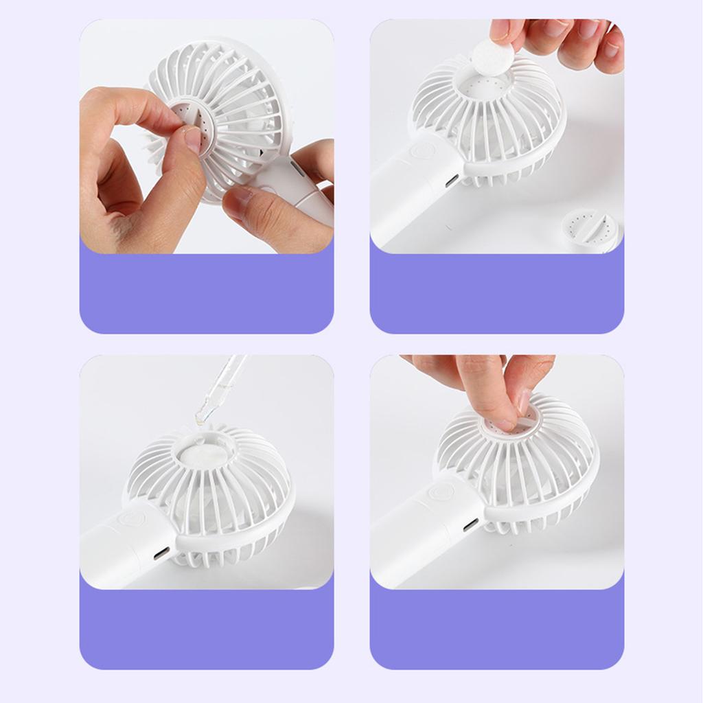 Portable Handheld Fan Quiet USB Rechargeable Multiple Speed Settings Handheld Fan for Students