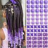 Style Braid Charms 60Pcs Hair Accessories, Heart Letter Shape Rings, Large Hole Design Thick Jewelry Beads for Braids Dreadlocks