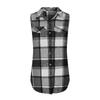 Women's Fashion Plus Size Brushed Plaid Collar Mid-Length Sleeveless Vest Jacket