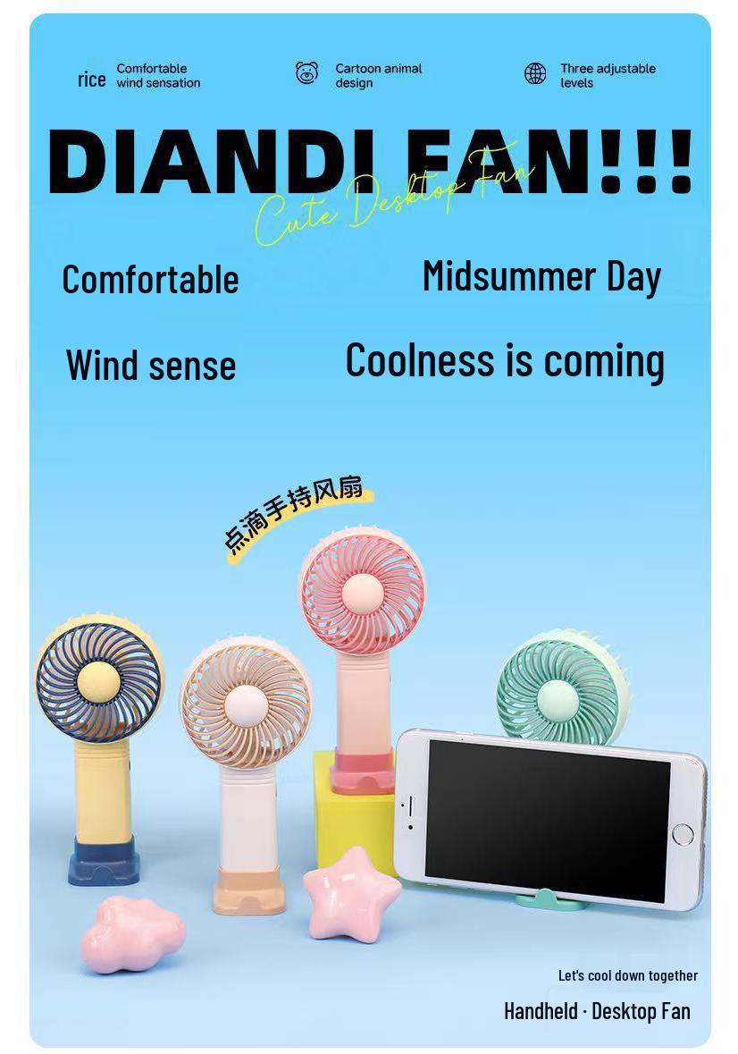 Mini Cartoon USB Silent Desktop Fan with Stand 1