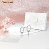 Naniwaai Ohrringe Damen März Geburtsstein Creolen Sway 2Way Blume Frau Silber Metallallergie-kompatibel Kreuz Erwachsene Accessoires Geschenk Geburtstag