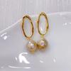 Unique Natural Wrinkled Edison Pearl Earrings Light Luxury Ear Jewelry 2024 New Trendy Foreign Style Stud Earrings Pendant