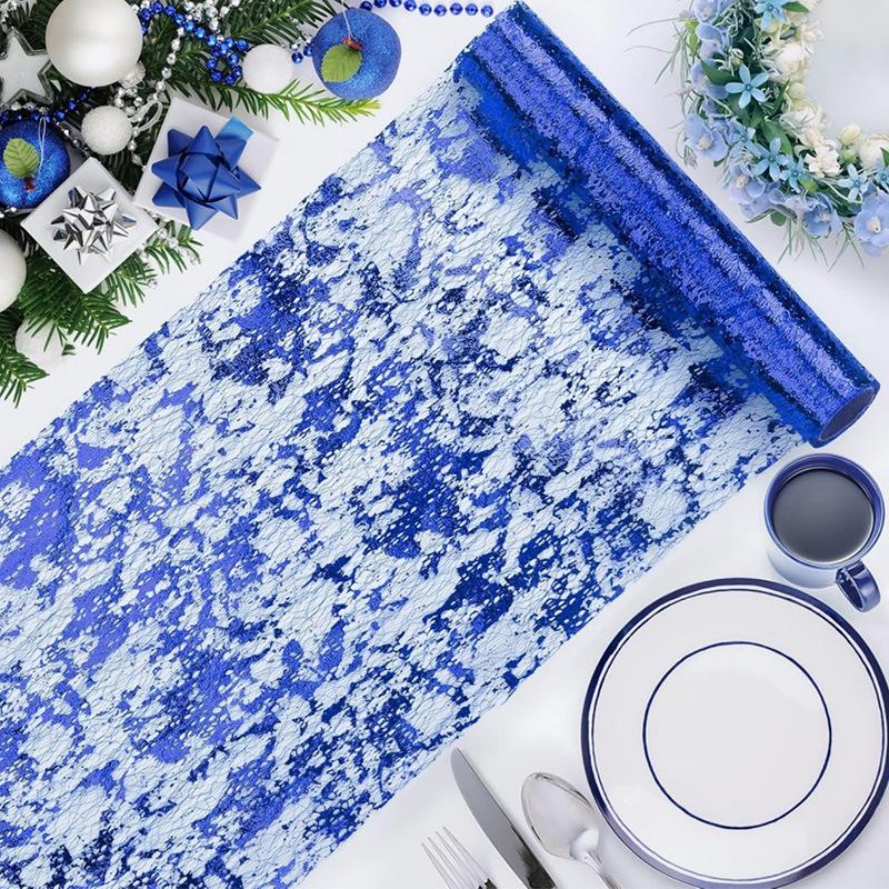Festive Christmas Table Runner - Hot Stamped Polyester, Multiple Colors Available for Dining Table Decor