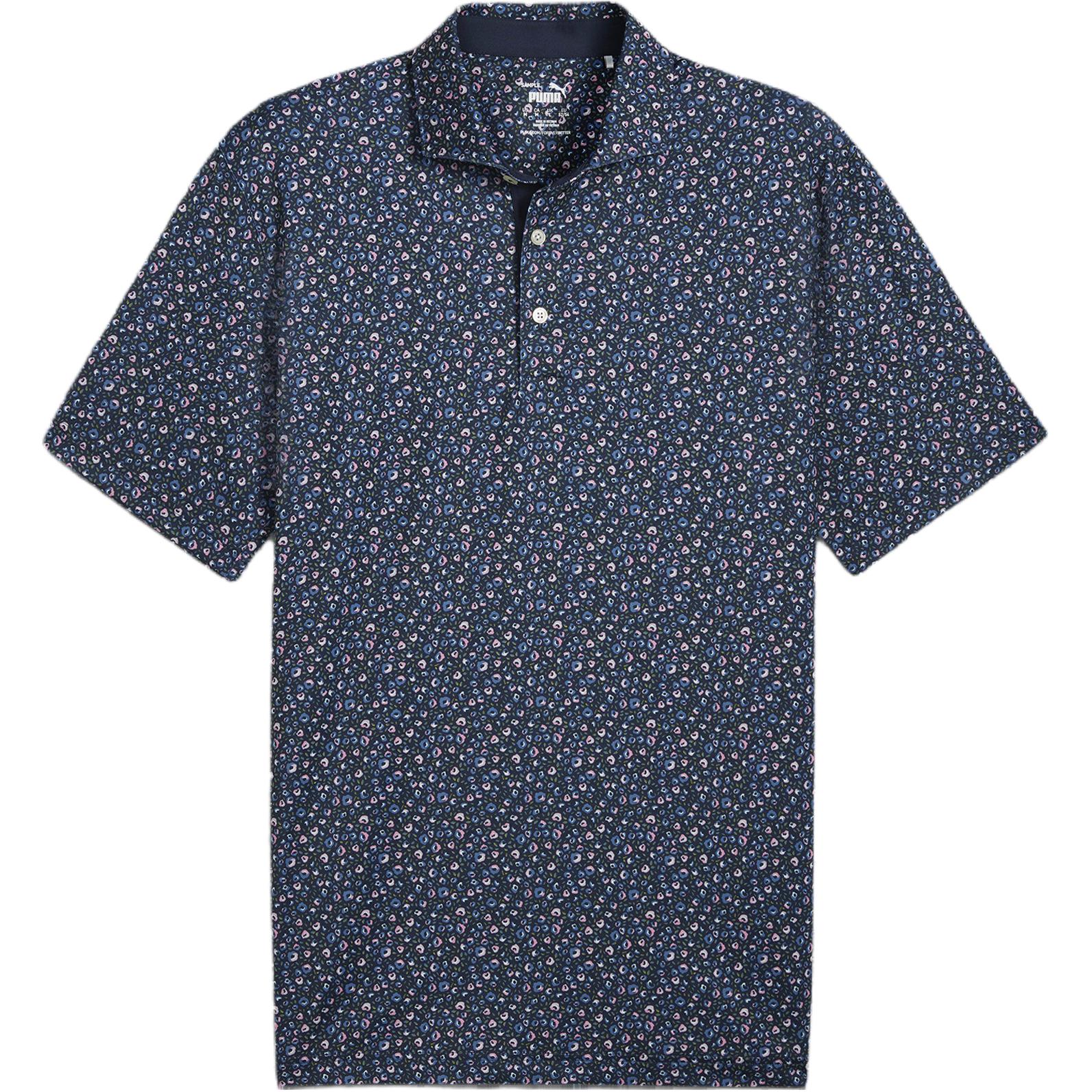 

Puma Mattr Soto All Over Print Sports Casual Short Sleeve Polo Shirt Men Polo Shirts Dark-Navy Light-Pink 62698802 S