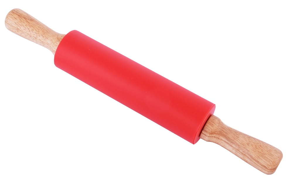 Rouleau à Pâtisserie en Silicone Antiadhésif Rouge 38cm