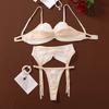 Lace Bra Set – Mesh Perspective Pure Desire Lingerie Underwear Three Piece Set Other Women's Underwear