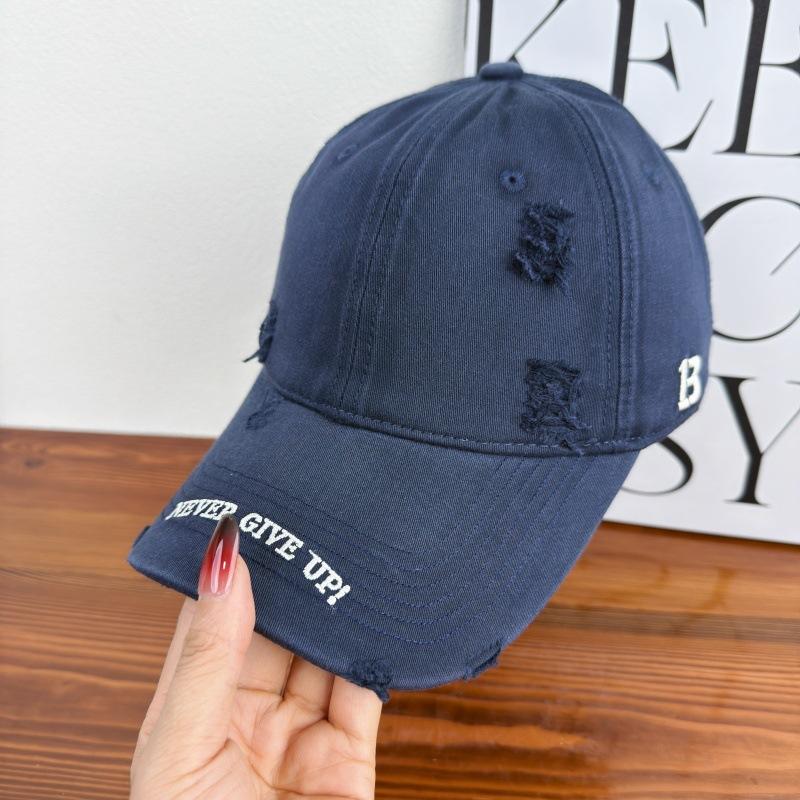 Spring And Summer Soft Top Washed American Ripped Baseball Cap Male And Female Alphabet Embroidered Cap Sun Hat