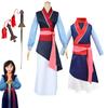 Mulan Cosplay Costume Full Set, Traditional Chinese Heroine Dress for Adults & Kids, Halloween Party Fancy Dress Outfit