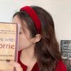 Vintage Wine Red Velvet Sponge Headband for Women, Elegant French Style Hair Accessory, Suitable for High Crown Hairstyles.