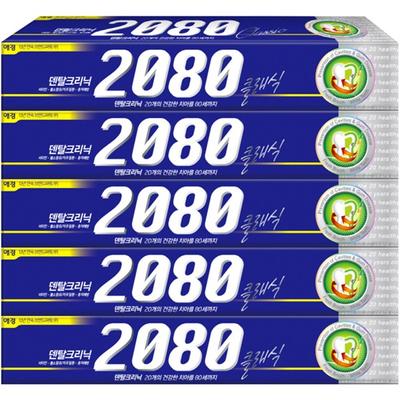 2080 Classic Toothpaste 170g, 5 Pieces Korean Toothpaste
