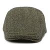 HT4546 Beret Wool Hat Men Women Adjusted Ivy Flat Cap Retro Artist Painter Striped Beret Hat Male Female Autumn Winter Beret Cap
