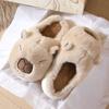 Fashion Women Home Slippers Capybara Cute Cartoon Comfortable Anti Slip Platform Ladies Indoor Slipper Fashionable Winter Plush Slippers