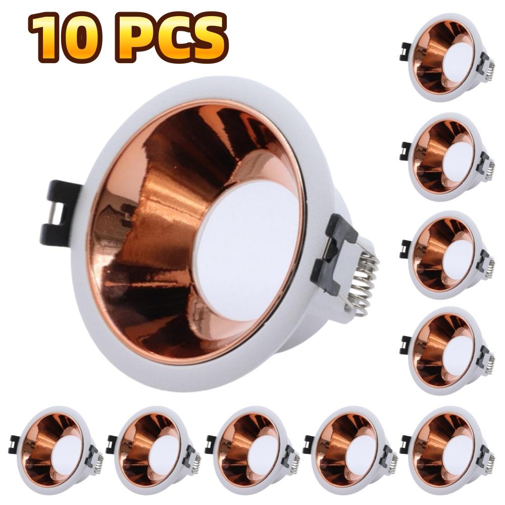 5/10Pcs Gold Black White Round Recessed LED Ceiling Spot Light Frame Durable Bulb Fixture Aluminum Alloy Downlight Holder