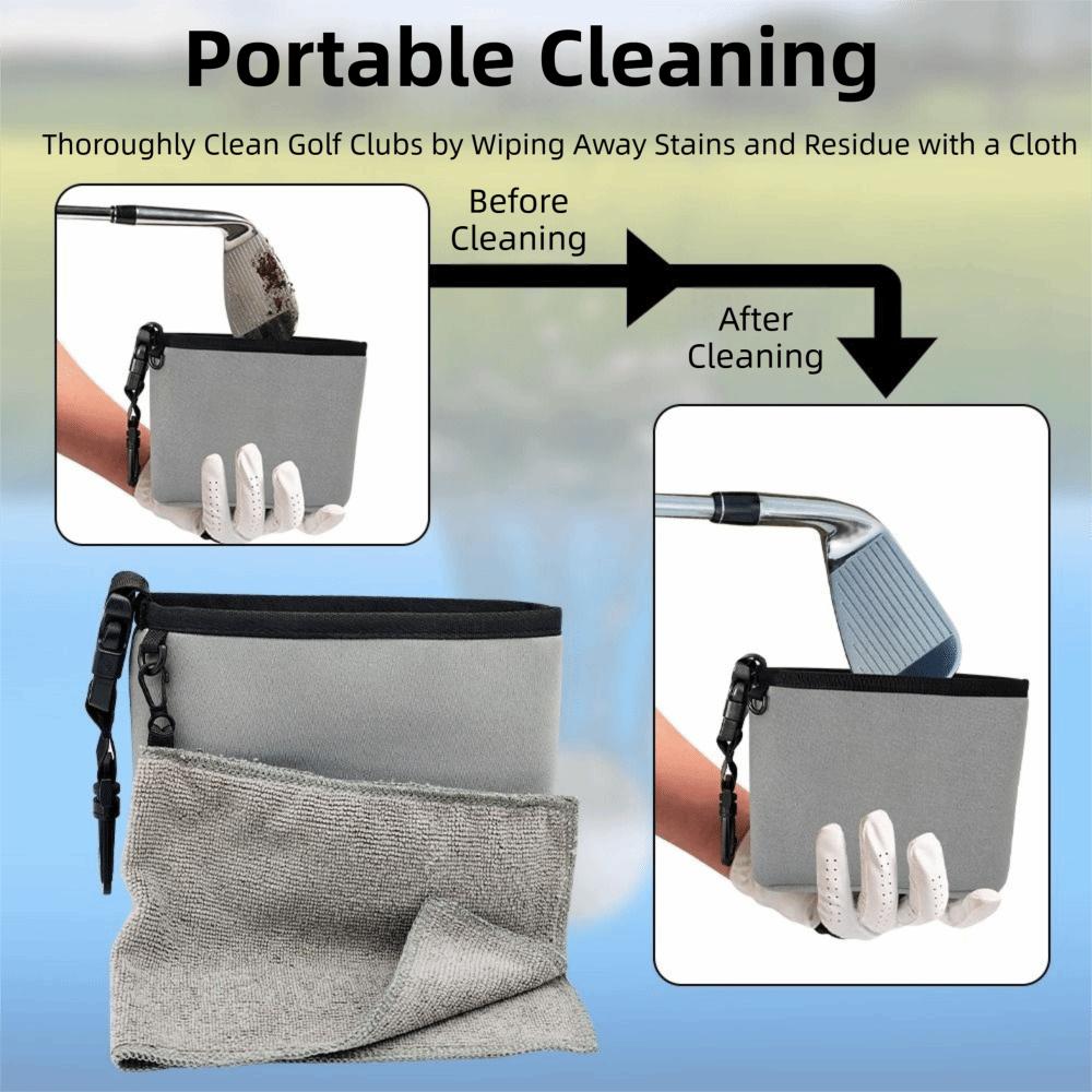 with Fabric Golf Cleaning Bag Washable Golf Ball Wash Bag Golf Club Cleaning Bag  Golfers