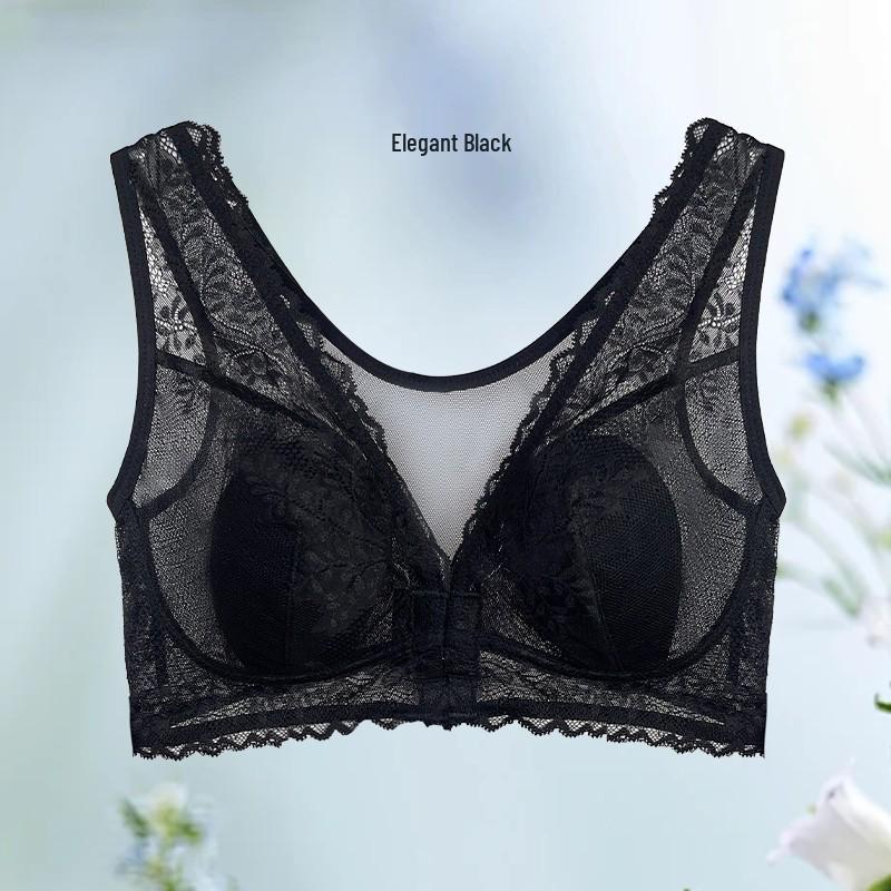 

Front-Opening Ultra-Thin Wire-Free Vest Bra with Bunny Ear Design 2XL for 115-140 lbs, 85BCD-90B