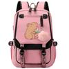 Cute Cartoon Pattern Capybara Drinking Milk Tea Printed Schoolbag Middle and High School Students High School Large Capacity Schoolbag Travel Bag