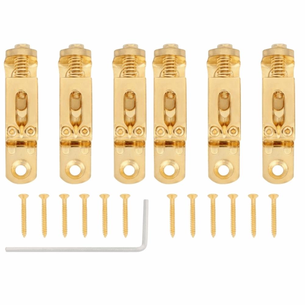 6PCS Silver/Golden Guitar Bridge Saddle Metal Split Type Tremolo Bridge Saddle Electric Guitar Saddle Electric Guitarists золотой