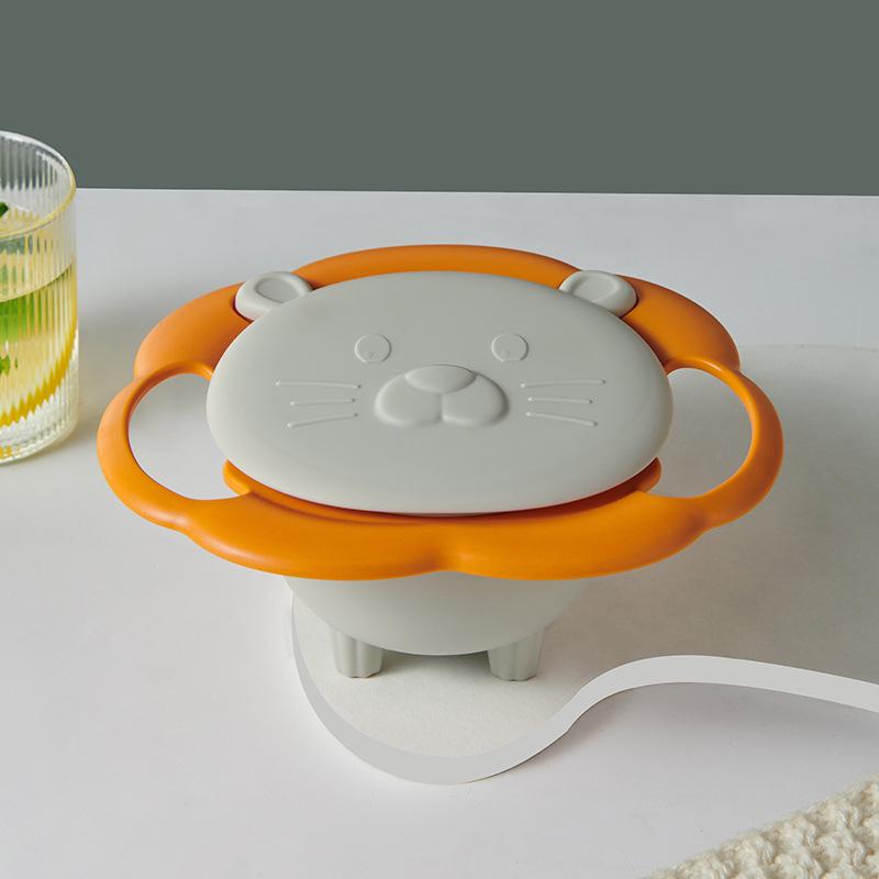 

Rotating Baby Bowl: Spill-Proof, Durable Training Plate for Infants серый