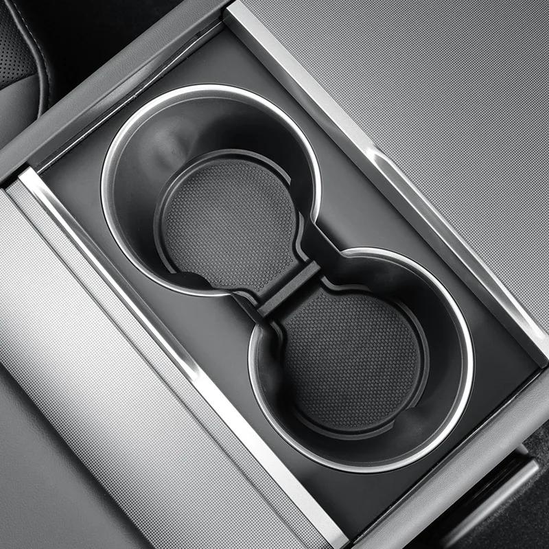 For Tesla Model Y Juniper 2025 Central Control Anti Slip Cup Mat Storage Cup Mat Car Water Cup Holder Mat Drink Insert Coaster