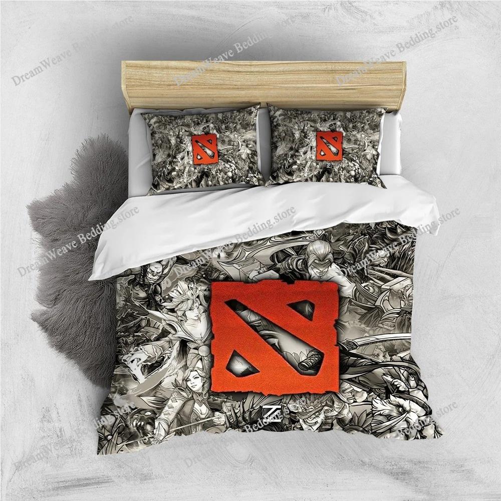 D-Dota 2 Spiel Bettwäsche Set Heimstil Bettwäsche Weiche Waschbaumwolle Bett Studentenschlafsaal Geschenk