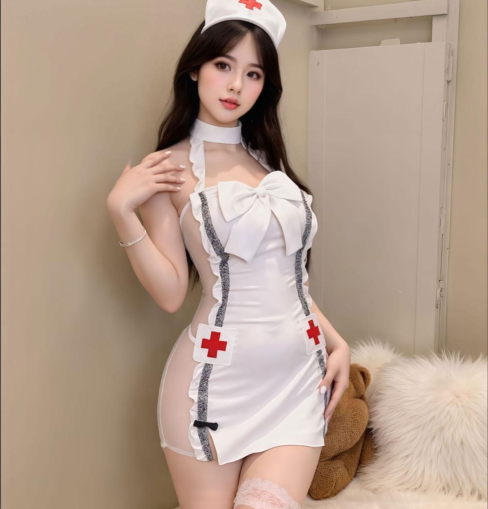 Xiyun Sexy Lingerie Sexy Pure Desire Nurse Uniform Temptation Pajamas Small Chest Show Big Bed No-take Pajamas Set