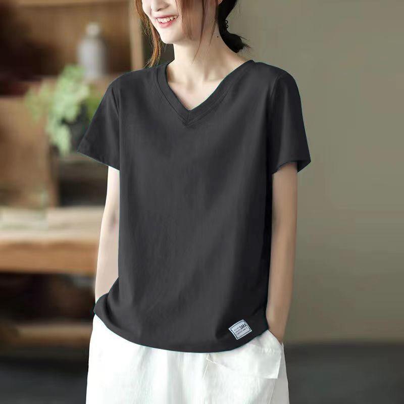 

Бренд Сток Дисконт Магазин Италия 2024 Новое Зеленое 100% Хлопок Пальто С Коротким Рукавом Нижнее Белье V-образный Вырез Принт Футболка Grey (pure color) M