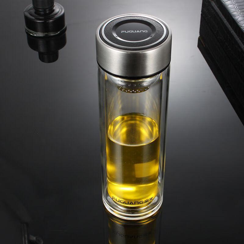 Fuguang Double-Layer Glass Tea Infuser Bottle 400ml
