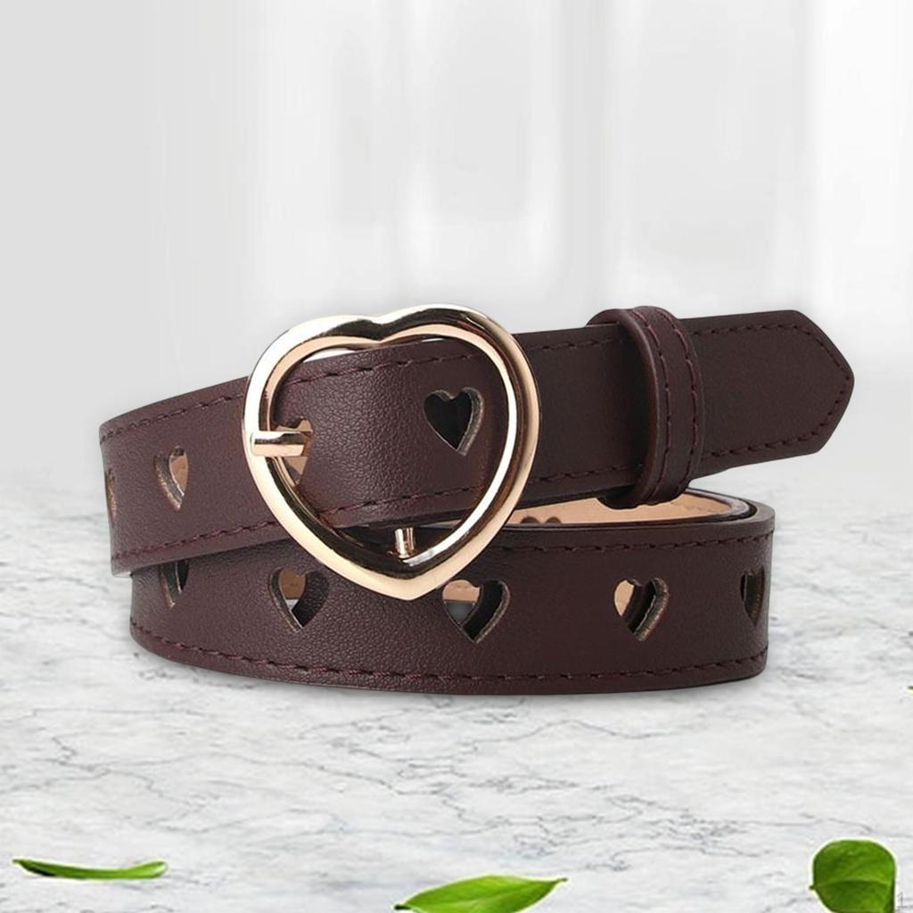 Fashion Women PU Leather Belt Clothes Accessories Heart for Pants Dress Decor