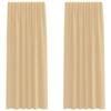 VidaXL Voile Curtains with Loops 2 Pcs Sand 140x245 Cm, Net Curtain, Sheer Curtain, Window Voile, 4102309