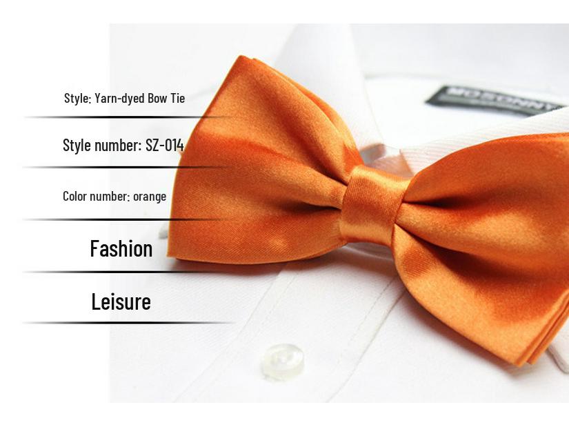 Solid Color Formal Wedding Bow Tie for Men - Customizable Logo and Multi-Color Options
