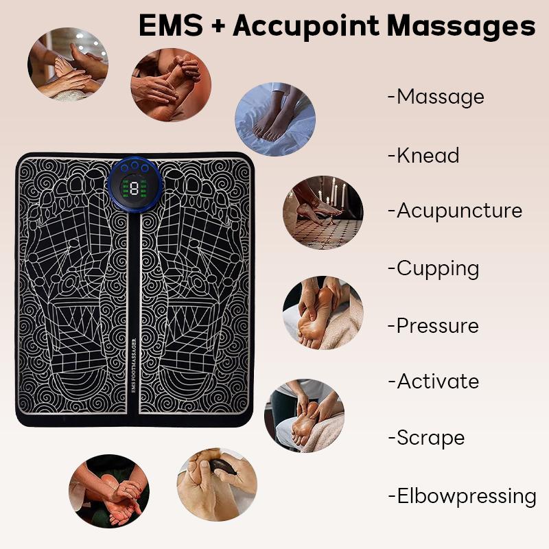 EMS Pulse Electric Foot Massager Pad Muscle Stimulation Massage Mat Improve Blood Circulation Relief Pain Relax Feet Acupoints