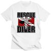 Custom Rescue Diver T Shirts for Men 100 Cotton Tee Tops Scuba Diving Tshirt ShortSleeve Tshirt Clothing