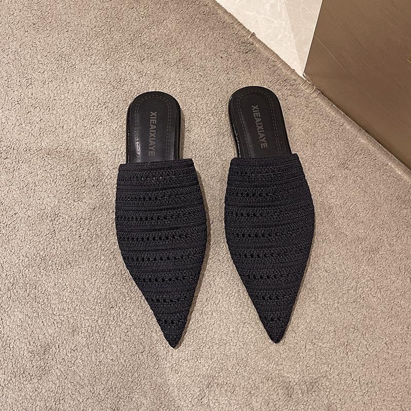 Wedge heel bohemian women's outerwear 2025 spring and summer vacation one pedal bag head and half slippers