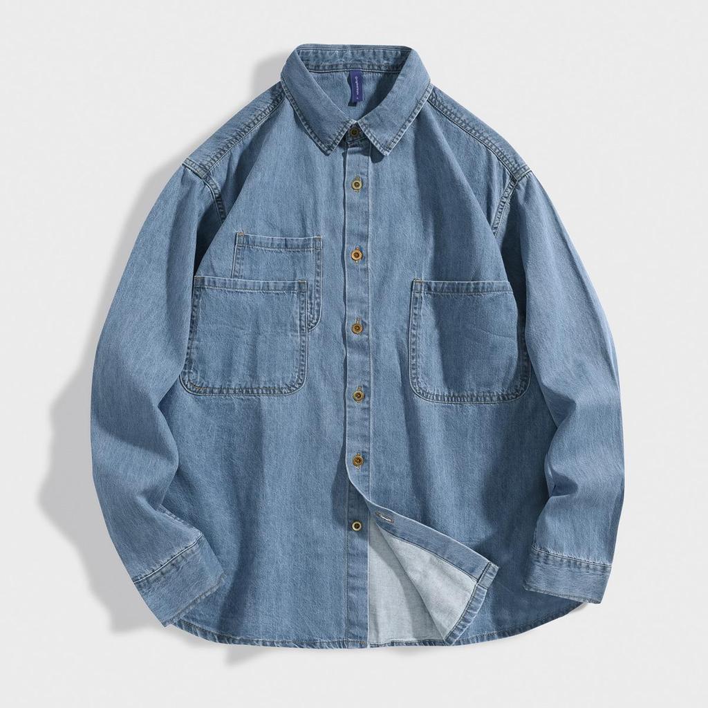 Glanlu Men's Long Sleeve Denim Workwear Shirt Jacket - New Autumn Trend