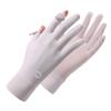 Womens UV Protection Driving Gloves With Flip Cover Breathable Nylon Mesh Anti-Slip Touchscreen Compatible