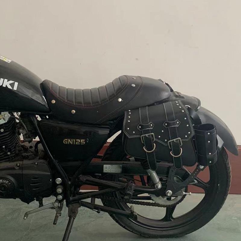 Waterproof Anti-Theft Retro Leather Saddlebags for Chunfeng & Hishih Motorcycles