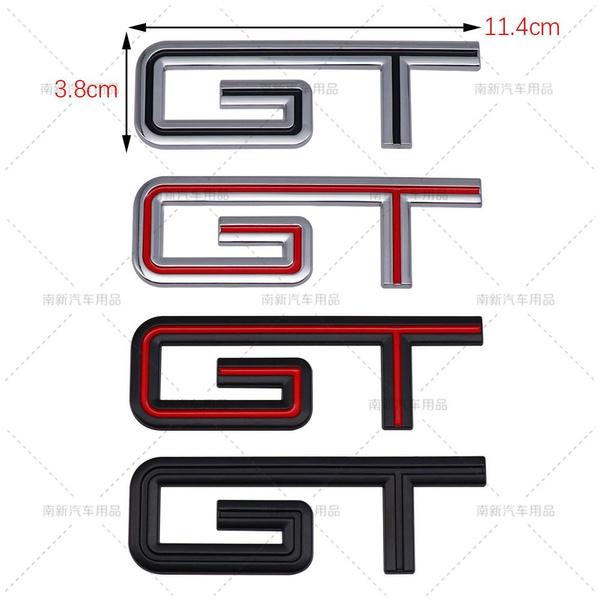 1× 3D Metal GT Car Emblem Odznak auta Zadní kufr Název Štítek Samolepky na boční blatník
