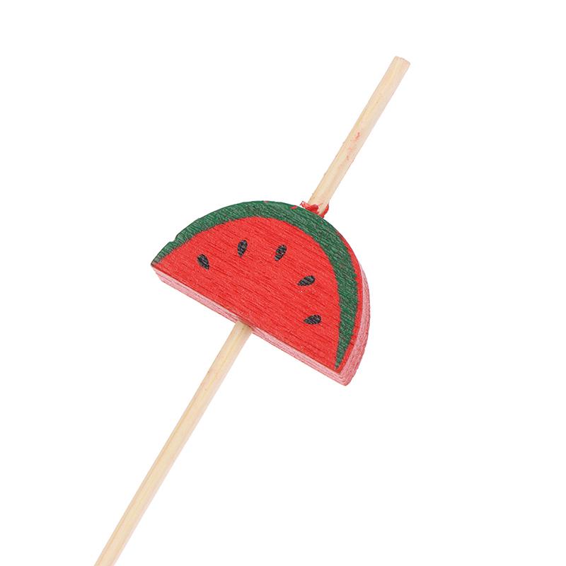100Pcs Mix Fruit Bamboo Pick Buffet Cactus Leaves Cupcake Fruit Fork Salad Stick