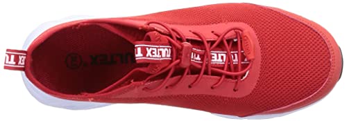 Tartex AZ51667 Safety Shoes, Work Shoes, Resin Toe Cap, Lightweight, Breathable, Cushioned Knit, Heel Tread, 3E, Red, Size 28.0 cm