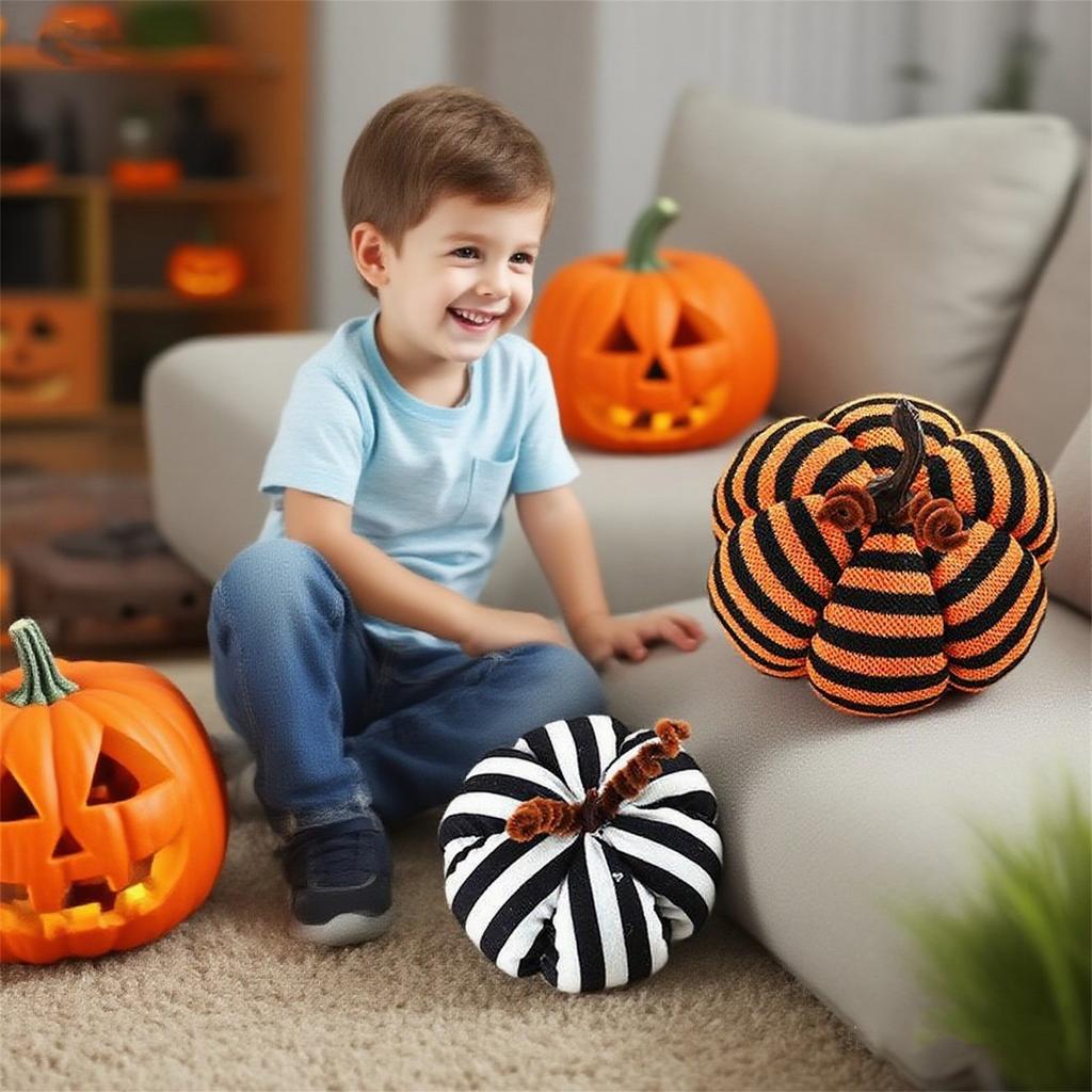 Halloween Simulation Fabric Pumpkin Ornaments, Home Decoration, Holiday Gifts, Scenery Props