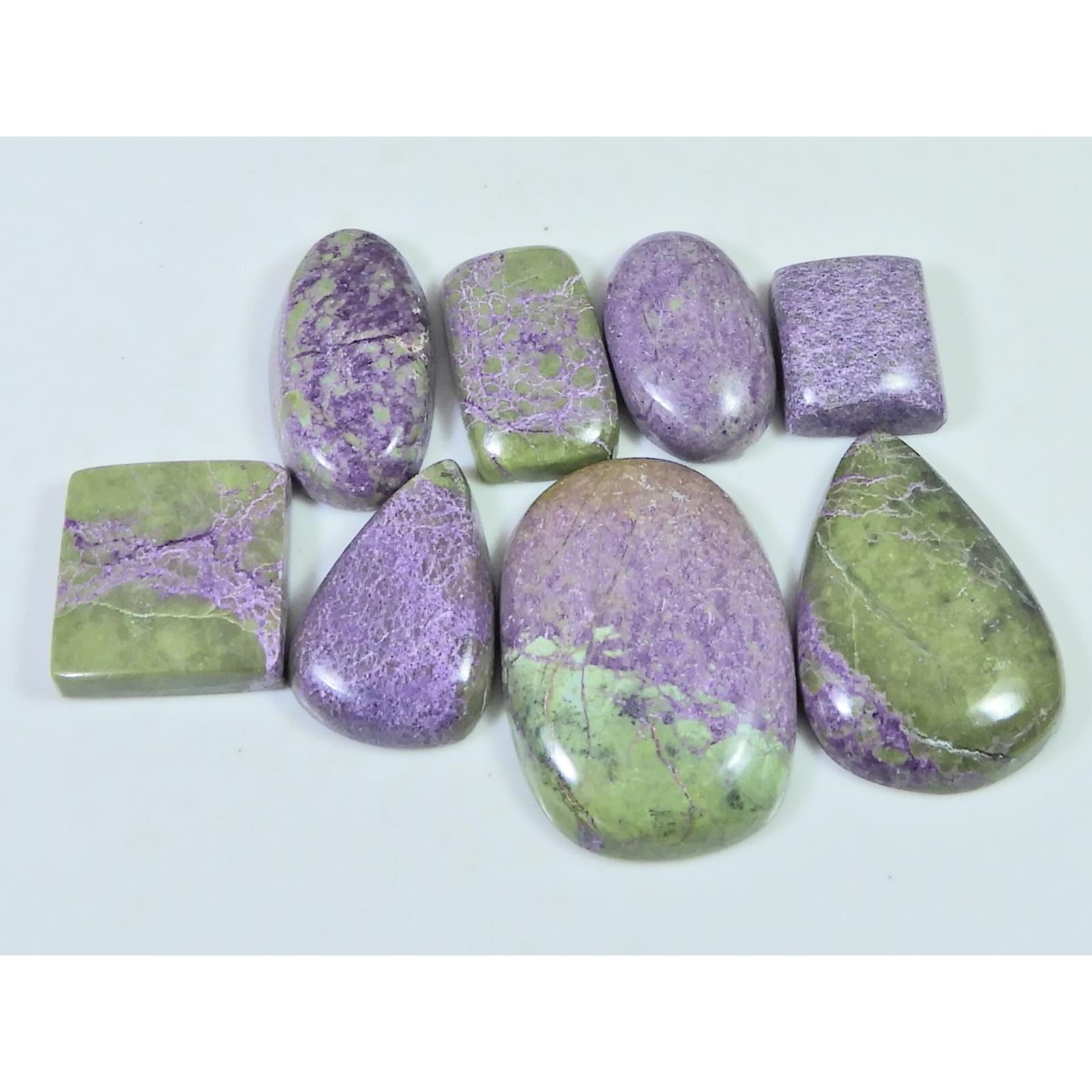 115Cts. Natural Stichtite Mix Shape Cabochon Loose Gemstone 08 Pcs Lot C-2368