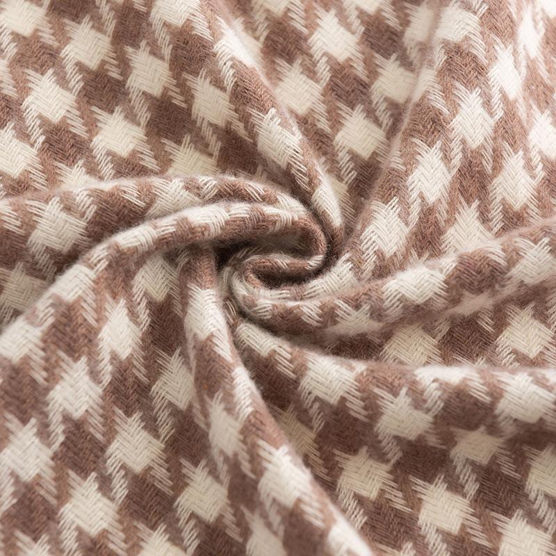 Novo Inverno 2024 Cachecol Grade Mil Aves Moda Commuter Proteção Frio Pescoço Cachecol Caxemira Imitação com Sensação de Alta Qualidade Xale