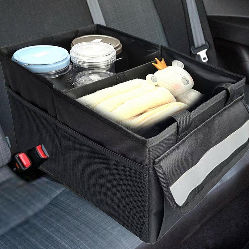 Organizador de Porta-Malas de Carro Impermeável Dobrável Resistente Organização de Carro à Prova de Poeira Múltiplos Compartimentos Acessórios Automotivos Porta-Malas