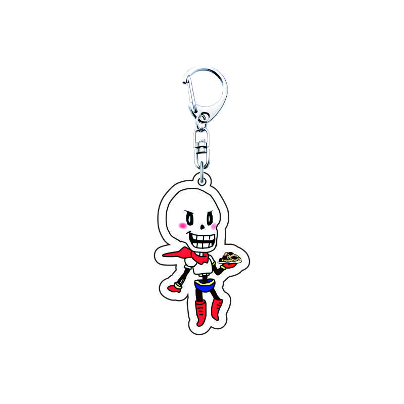 Spel Undertale Pixel Sleutelhanger 6cm Acryl Sans Flowey Papyrus Asriel Hanger Auto Sleutelhanger Tas Accessoires Geanimeerd Cadeau 6 cm gray