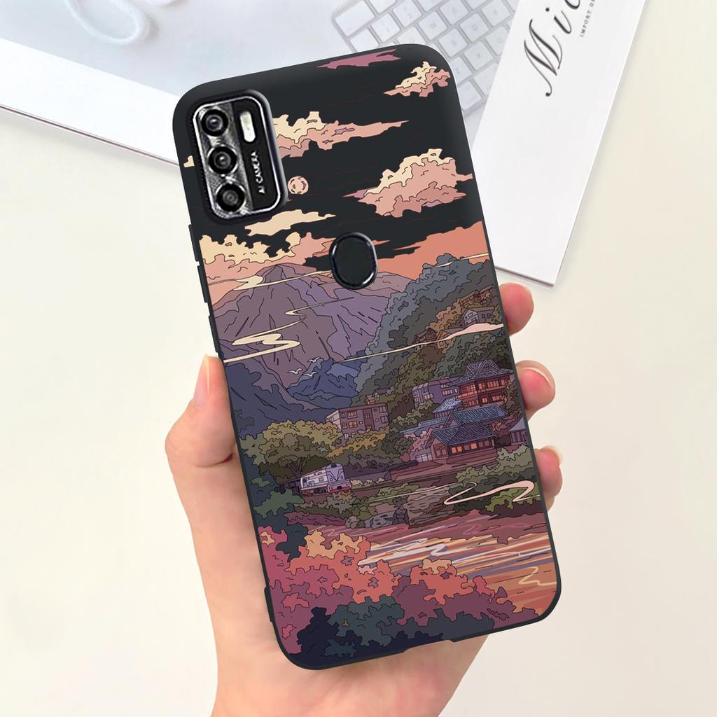 Per Custodia Telefono ZTE Blade A7020 Copertura Posteriore ZTE Blade A7s 2020 Guscio Paraurti Morbido in Silicone Liquido Moda Donna Cielo Stellato Funda Capa
