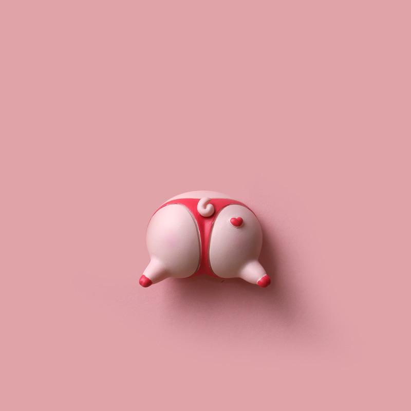 Pink Pig Holding Love Refrigerator Sticker Magnetic Magnet Po Wall 3D Resin Cultural and Creative Product Personality Gift