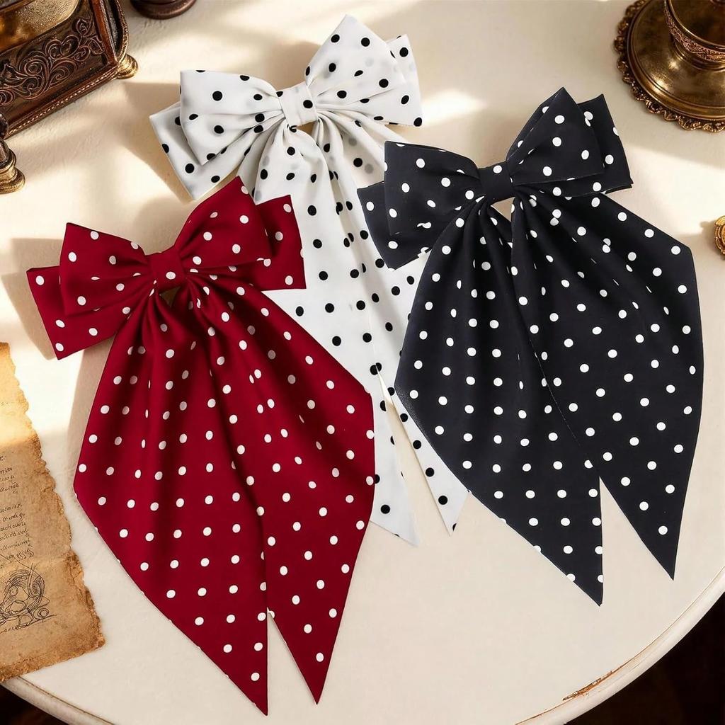 women's polka dot bow hair clips, fashionable cute hair accessories for the back of the head, suitable for afternoon tea, Mother