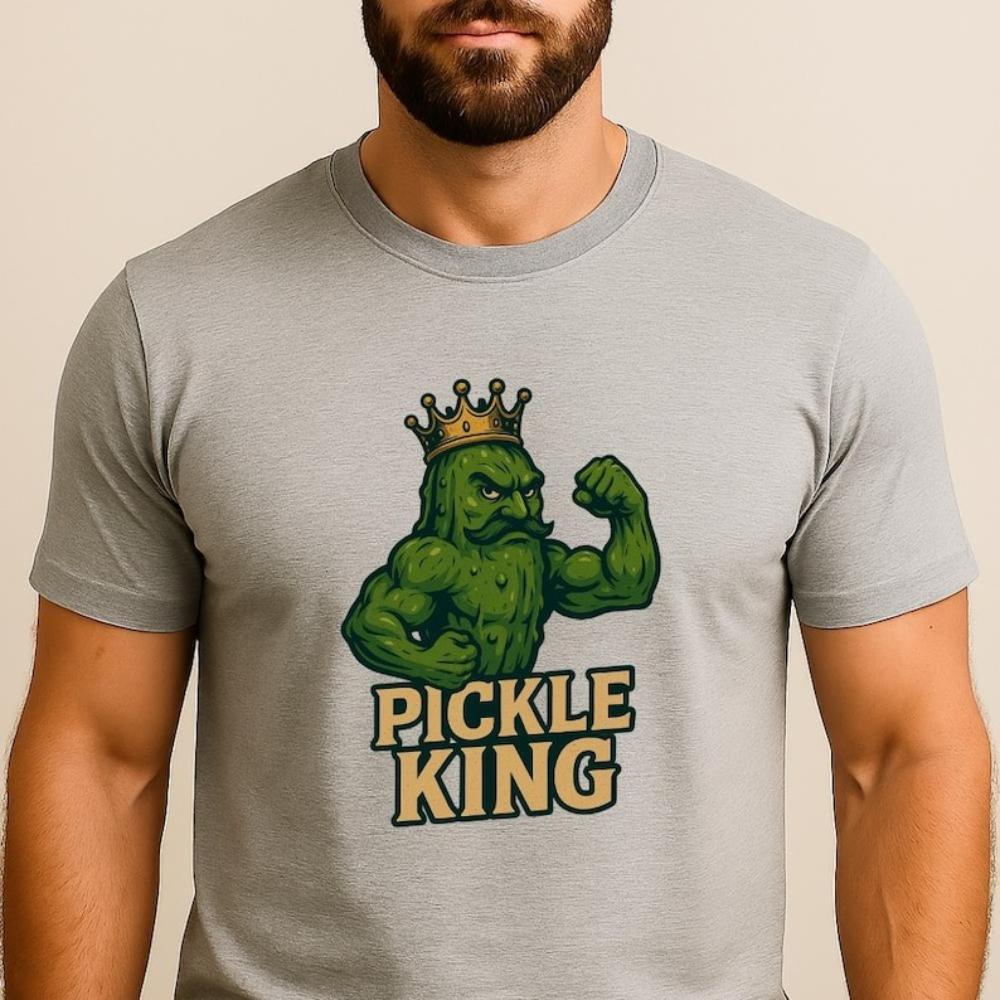 Funny Muscle Pickle King TShirt Woman Man Gym Humor Retro Vintage Style Graphic T Shirts Casual Oneck Cotton Shortsleev