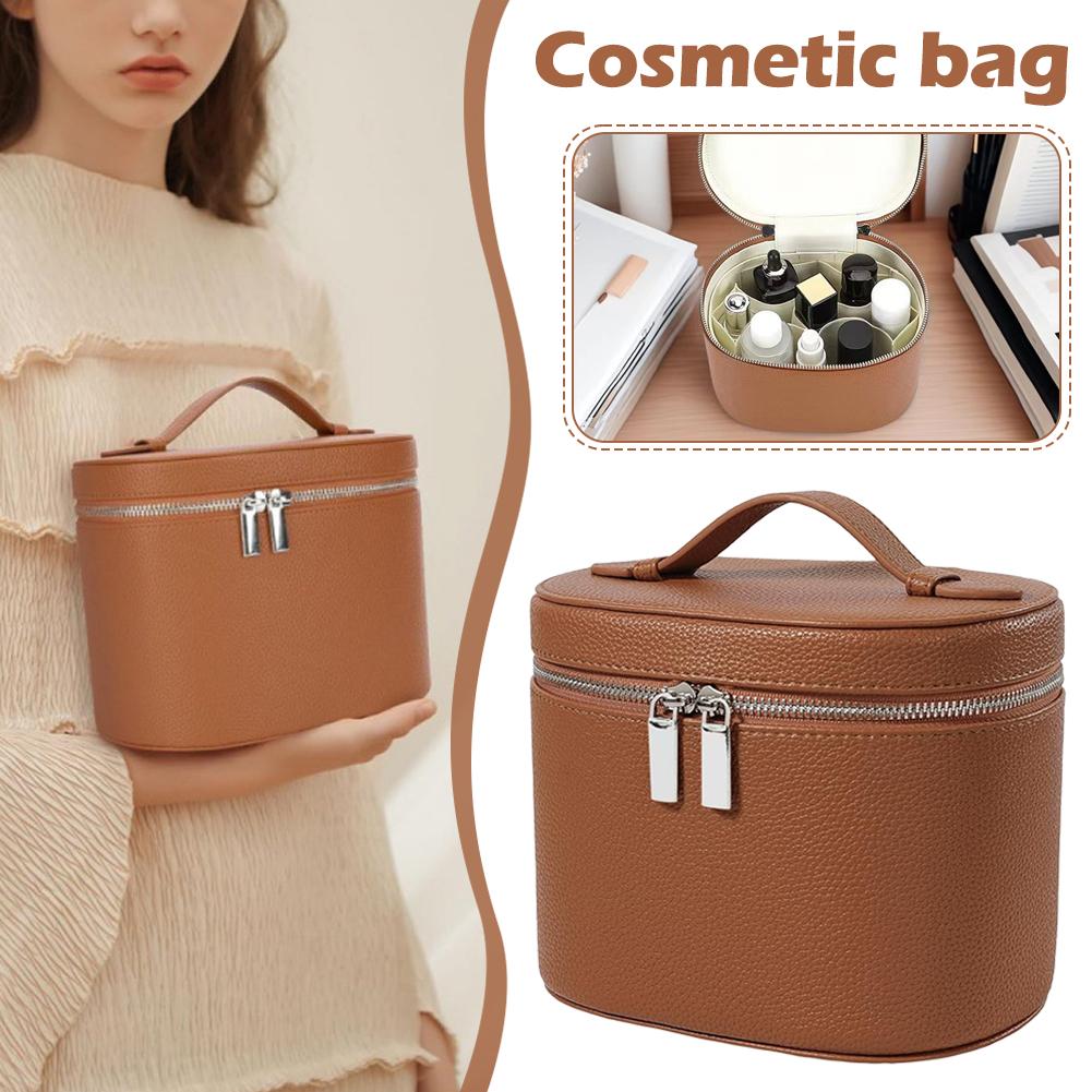 PU Leather Large-capacity Cosmetic Box with Internal Storage Box Fashionable Makeup Bag Luxury Cosmetic Pouch Elegant Organizer